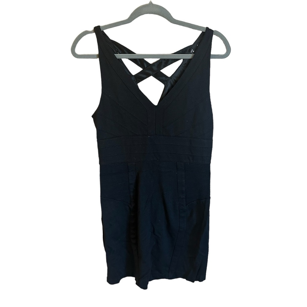 Express Black Midi Dress with Nice Details, Zip Closure with Hook, Size Medium
